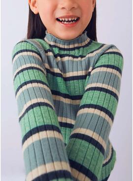 Maglione Mayoral mezzo-giro collo a maglia verde per ragazza