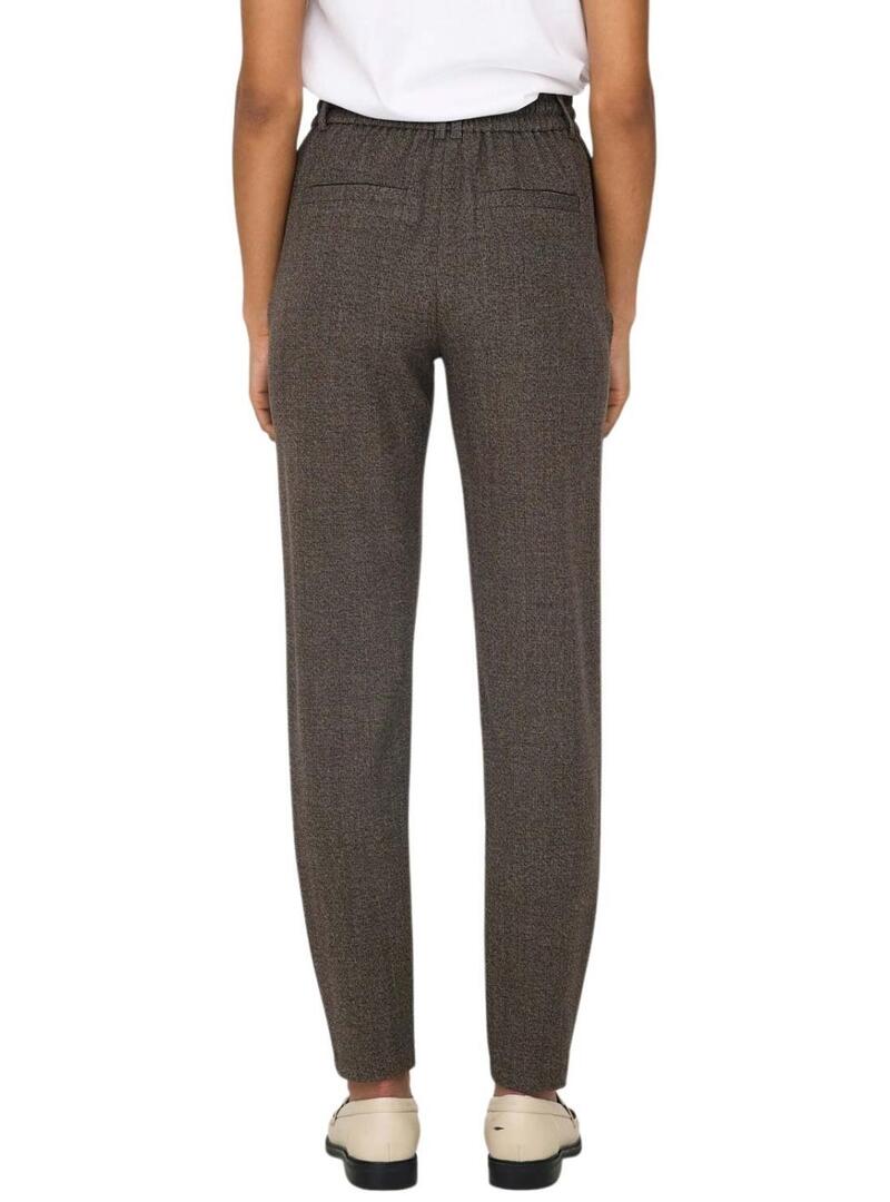 Pantaloni Only Poptrash marroni per Donna