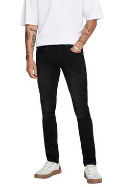 Pantaloni in denim Only and Sons Loom neri per uomo