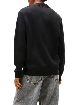 Maglia Tommy Jeans Signature nera per uomo