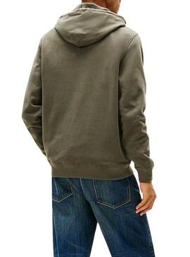 Felpa Tommy Jeans DNA verde per uomo.