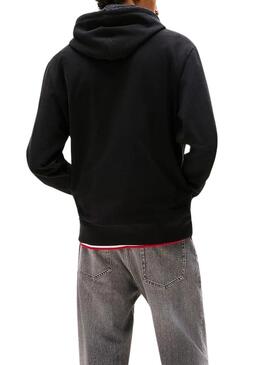 Felpa Tommy Jeans Flag nera per uomo.