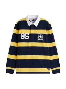 Polo Tommy Jeans Rugby blu e giallo per uomo
