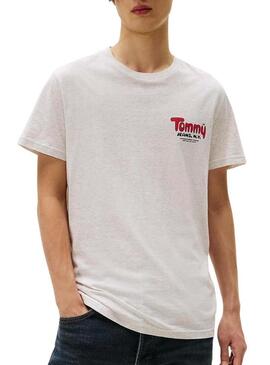 Maglietta Tommy Jeans Font Play grigia per uomo