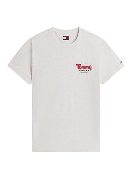 Maglietta Tommy Jeans Font Play grigia per uomo