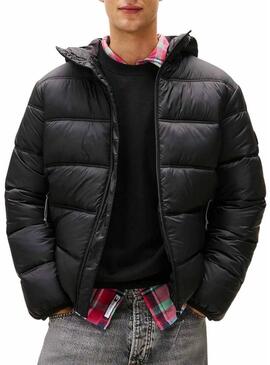 Giacca Tommy Jeans con cappuccio e logo nero per uomo