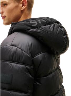 Giacca Tommy Jeans con cappuccio e logo nero per uomo