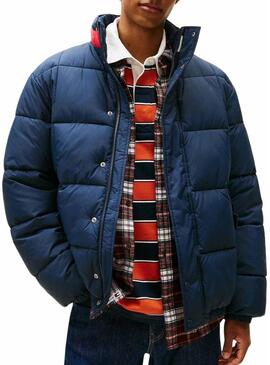 Giacca Tommy Jeans DNA con colletto blu scuro per uomo.