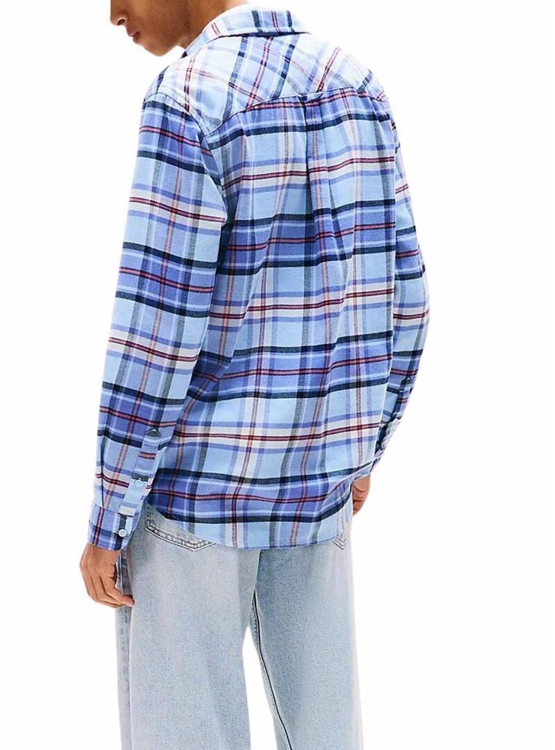 Camicia Tommy Jeans Flannel blu per uomo