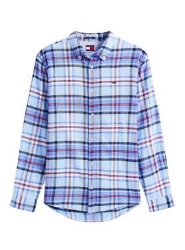 Camicia Tommy Jeans Flannel blu per uomo