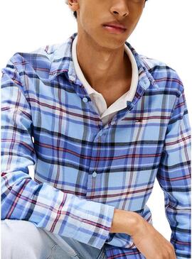 Camicia Tommy Jeans Flannel blu per uomo