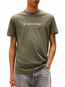 Maglietta Tommy Jeans DNA verde per uomo
