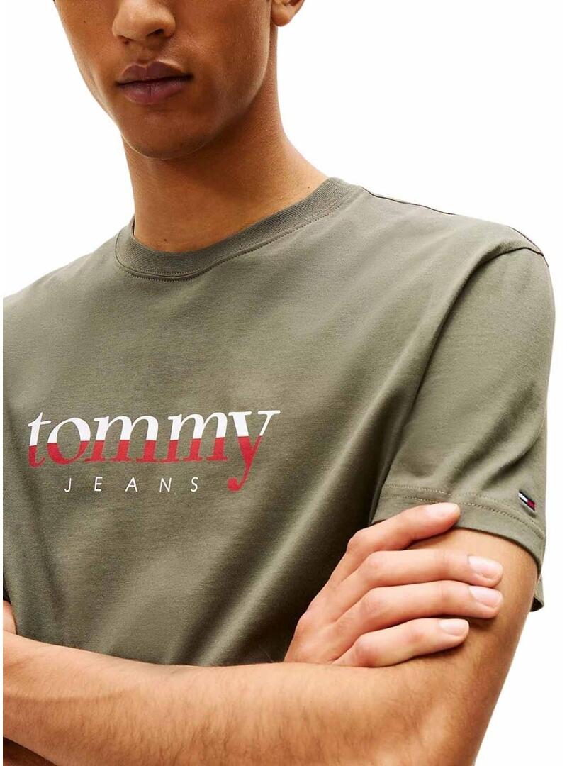Maglietta Tommy Jeans DNA verde per uomo