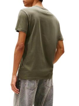 Maglietta Tommy Jeans DNA verde per uomo