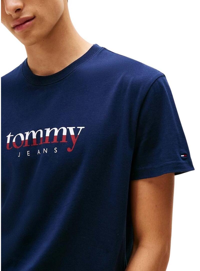 Maglietta Tommy Jeans DNA blu scuro per uomo.