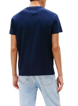 Maglietta Tommy Jeans DNA blu scuro per uomo.
