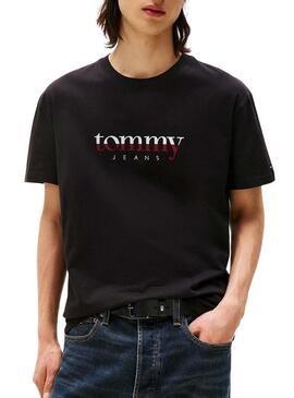 Maglietta Tommy Jeans DNA nera per uomo