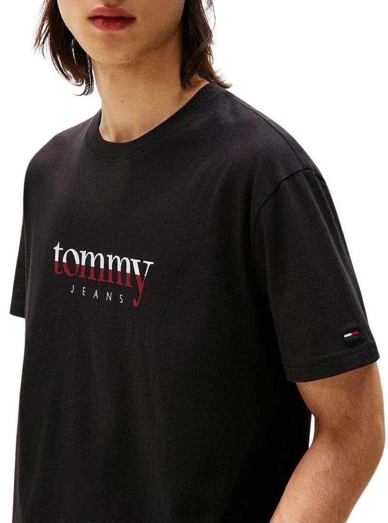 Maglietta Tommy Jeans DNA nera per uomo