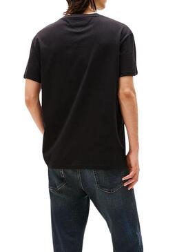 Maglietta Tommy Jeans DNA nera per uomo