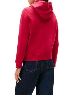 Felpa Tommy Jeans Logo rossa per donna