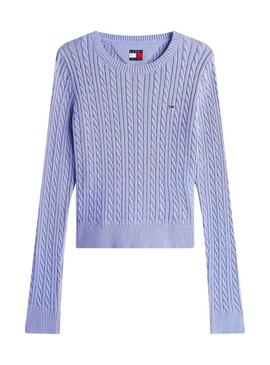Maglione Tommy Jeans Cable blu per donna