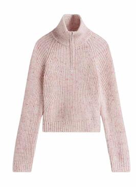 Maglia Tommy Jeans Zip rosa per donna