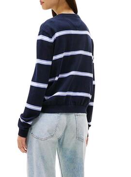 Maglia a righe blu navy Tommy Jeans per donna