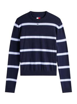 Maglia a righe blu navy Tommy Jeans per donna
