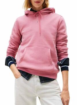 Felpa Tommy Jeans Linear Hoodie rosa per donna