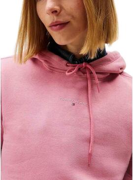 Felpa Tommy Jeans Linear Hoodie rosa per donna