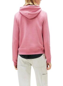 Felpa Tommy Jeans Linear Hoodie rosa per donna