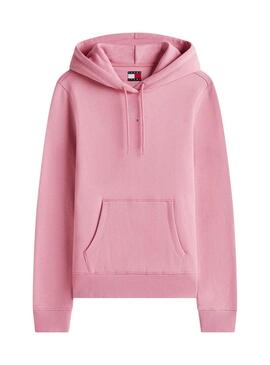 Felpa Tommy Jeans Linear Hoodie rosa per donna