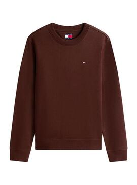 Felpe Tommy Jeans Flag marrone per donna