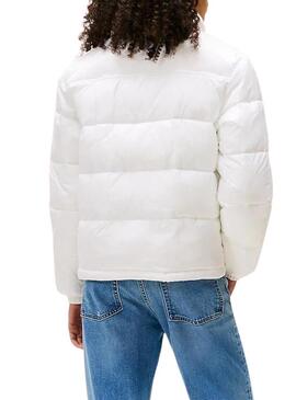 Giacca imbottita Tommy Jeans Hidden Hood bianca per donna