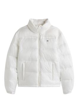 Giacca imbottita Tommy Jeans Hidden Hood bianca per donna