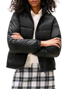 Giacca imbottita Tommy Jeans Hidden Hood nera da donna
