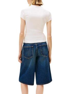 Maglietta Tommy Jeans Rose bianca per donna