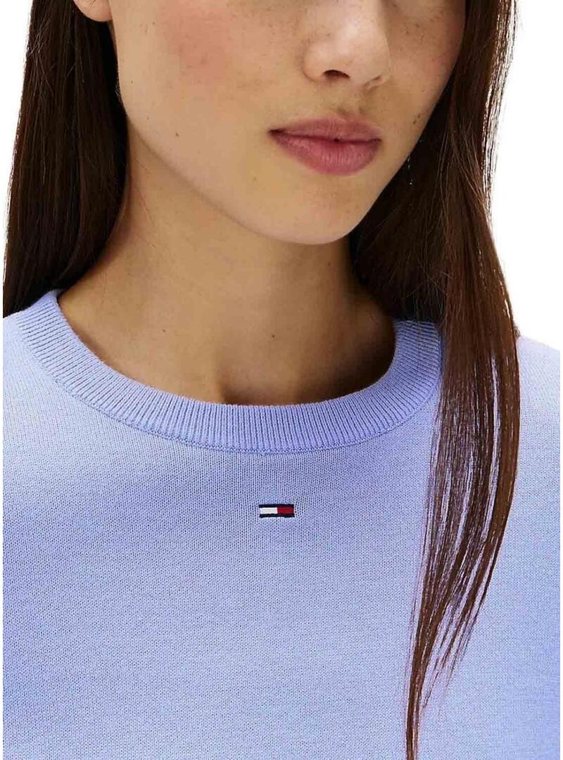 Maglia Tommy Jeans Essential Crew blu per donna