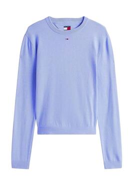 Maglia Tommy Jeans Essential Crew blu per donna