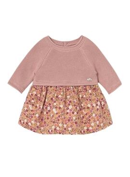 Abito Mayoral in maglia stampata rosa per bambino.