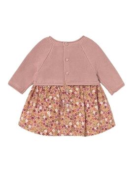 Abito Mayoral in maglia stampata rosa per bambino.