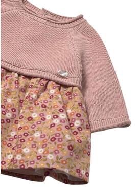 Abito Mayoral in maglia stampata rosa per bambino.