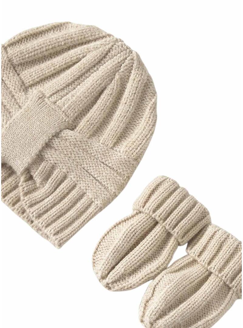 Set Mayoral cappello e guanti beige per neonato