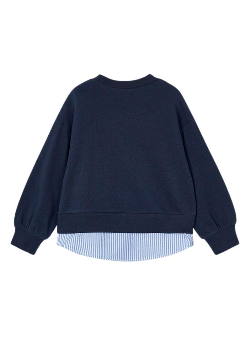 Felpa Mayoral combinata blu scuro per bambina