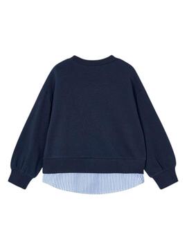 Felpa Mayoral combinata blu scuro per bambina