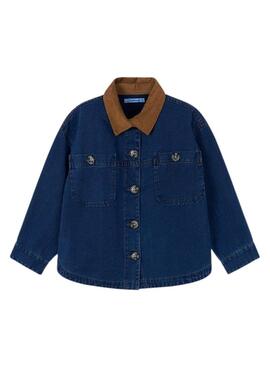 Camicia sovraimposta Mayoral in denim scuro per bambina e bambino.