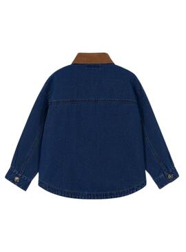 Camicia sovraimposta Mayoral in denim scuro per bambina e bambino.