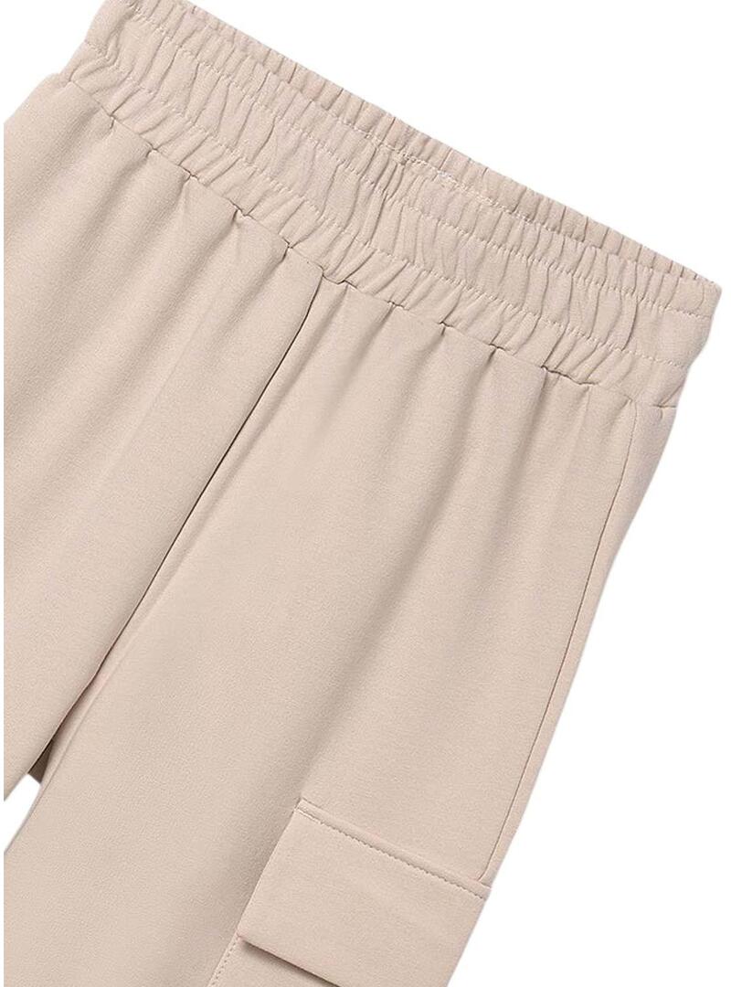 Pantaloni lunghi jogger cargo Mayoral color sabbia