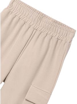 Pantaloni lunghi jogger cargo Mayoral color sabbia