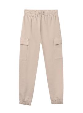 Pantaloni lunghi jogger cargo Mayoral color sabbia